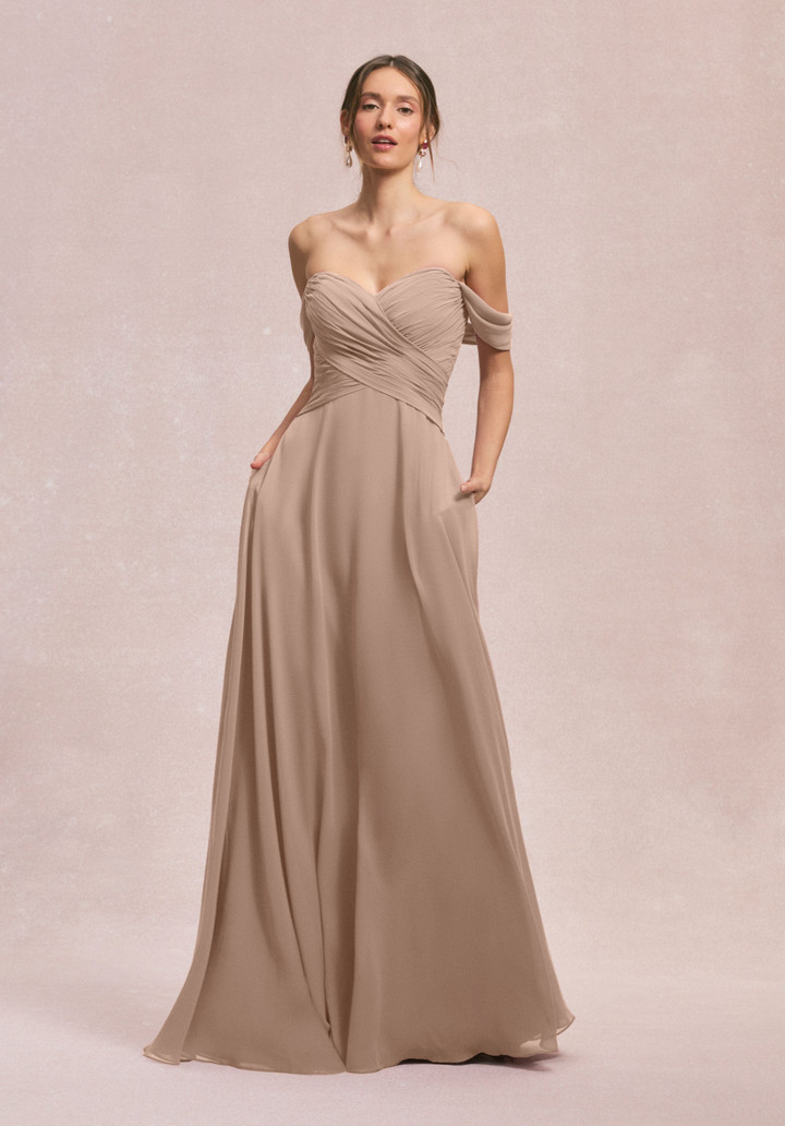 Morilee Bridesmaid 31248 Chiffon Off Shoulder A-line Dress