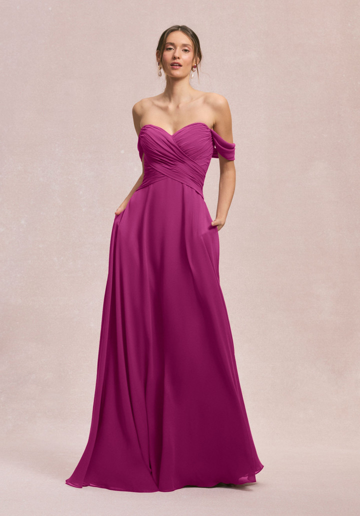 Morilee Bridesmaids 31248 Chiffon Off Shoulder A-line Dress