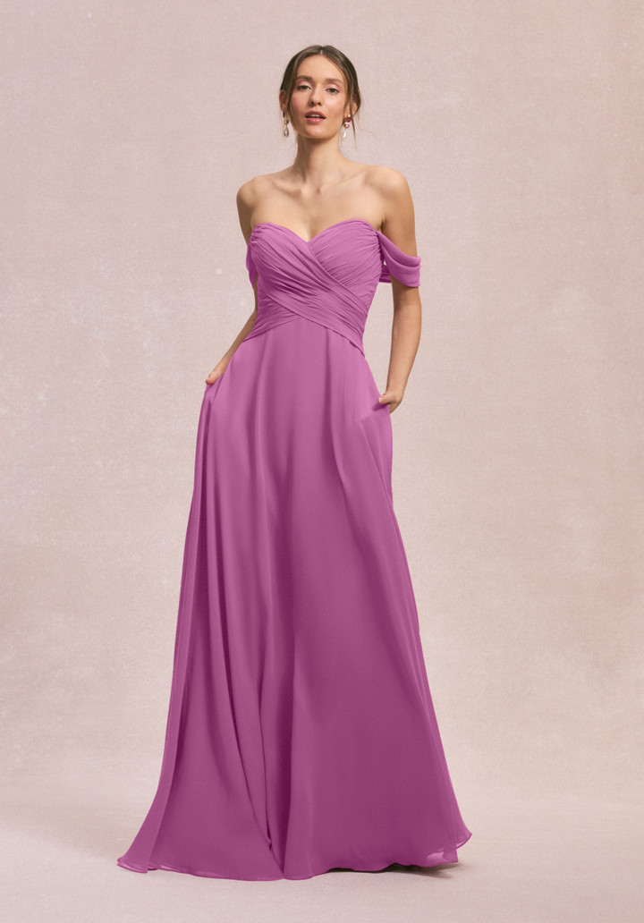 Morilee Bridesmaid 31248 Chiffon Off Shoulder A-line Dress