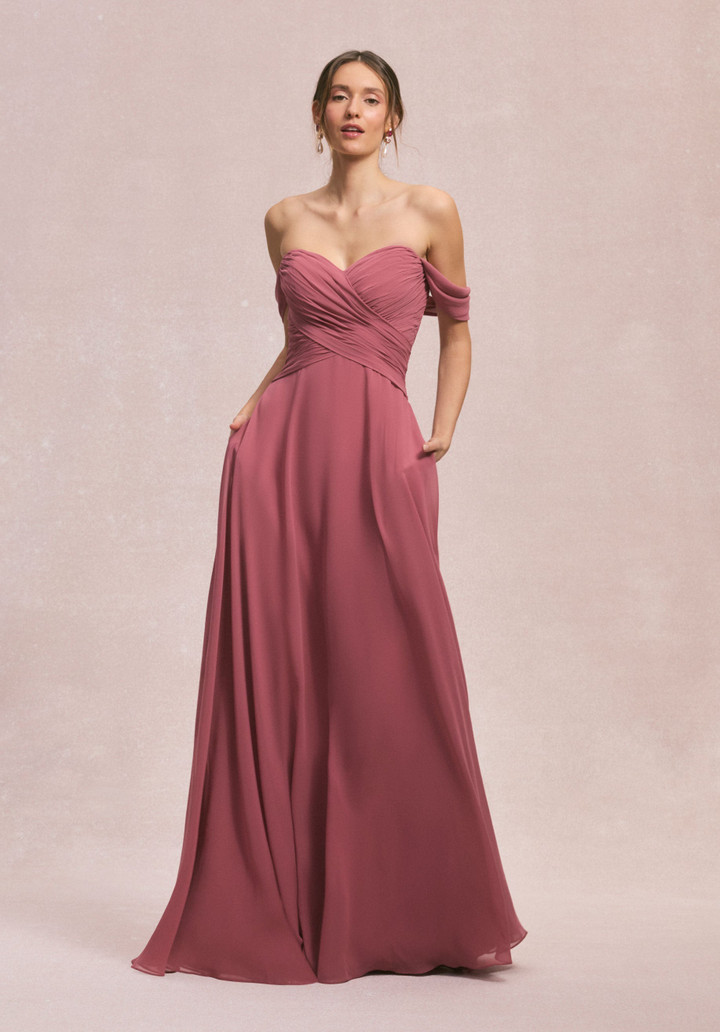 Morilee Bridesmaids 31248 Chiffon Off Shoulder A-line Dress