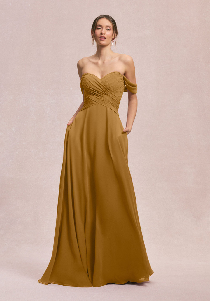Morilee Bridesmaid 31248 Chiffon Off Shoulder A-line Dress