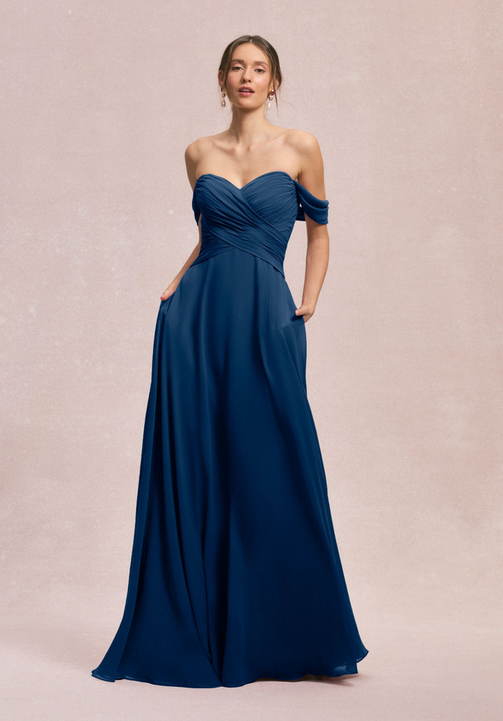 Morilee Bridesmaid 31248 Chiffon Off Shoulder A-line Dress