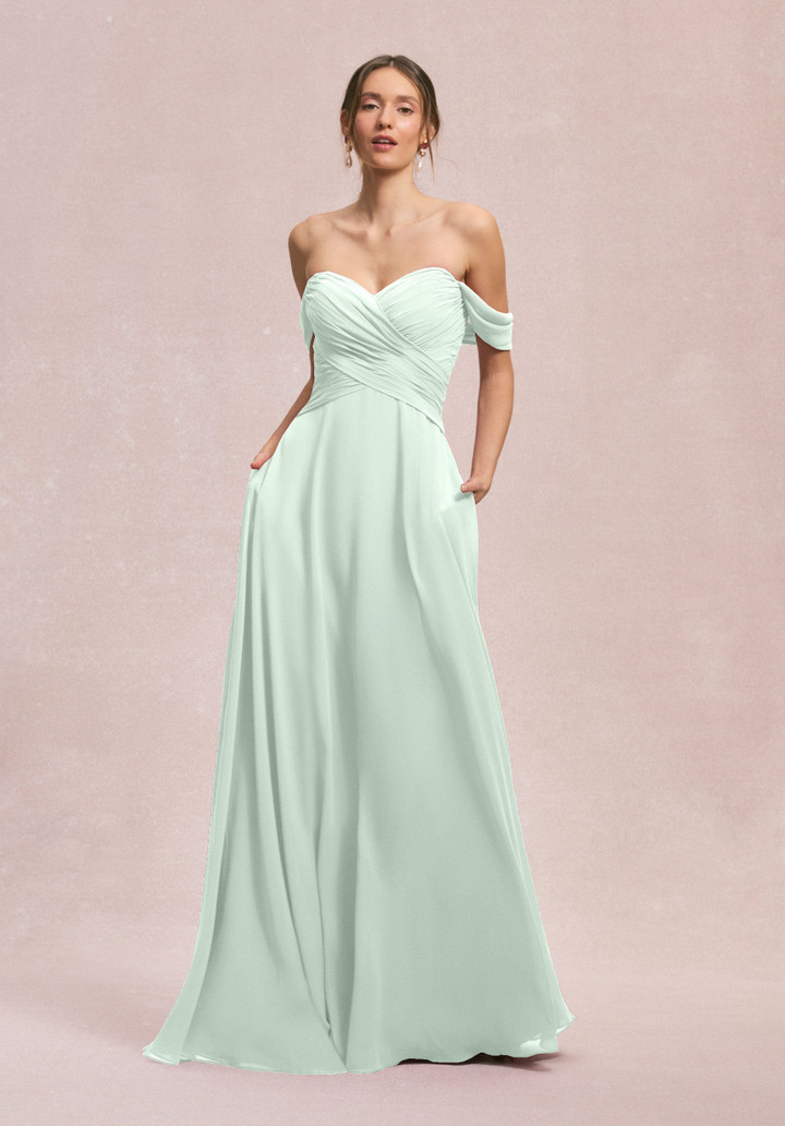 Morilee Bridesmaid 31248 Chiffon Off Shoulder A-line Dress