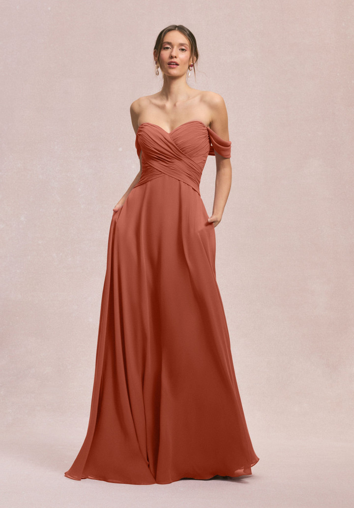 Morilee Bridesmaid 31248 Chiffon Off Shoulder A-line Dress