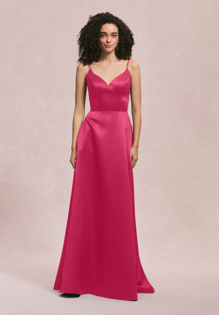 Morilee Bridesmaids 31257 Satin V-Neck Spaghetti Strap Dress