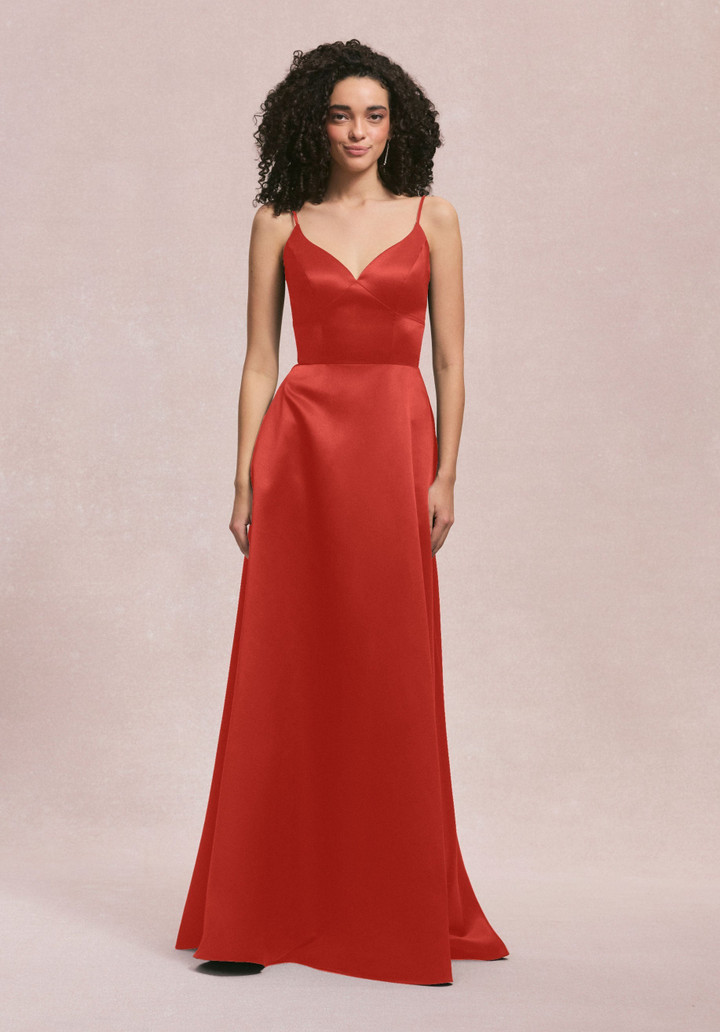 Morilee Bridesmaids 31257 Satin V-Neck Spaghetti Strap Dress