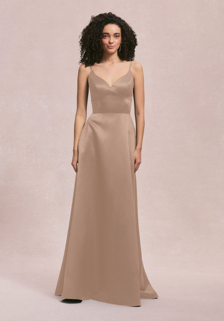 Morilee Bridesmaid 31257 Satin V-Neck Spaghetti Strap Dress