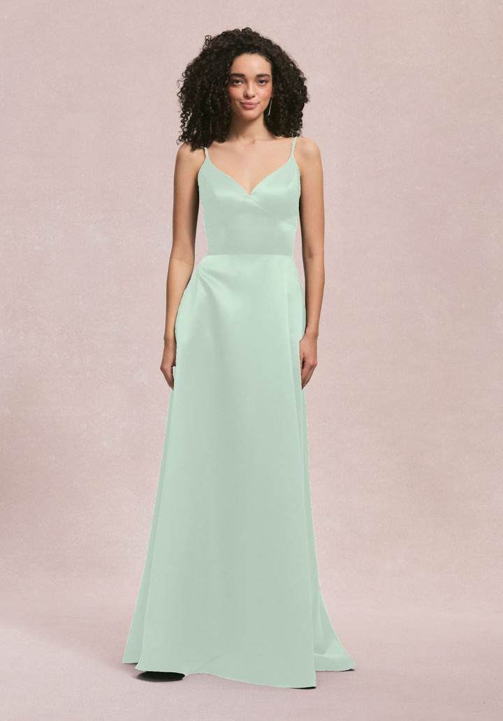 Morilee Bridesmaid 31257 Satin V-Neck Spaghetti Strap Dress