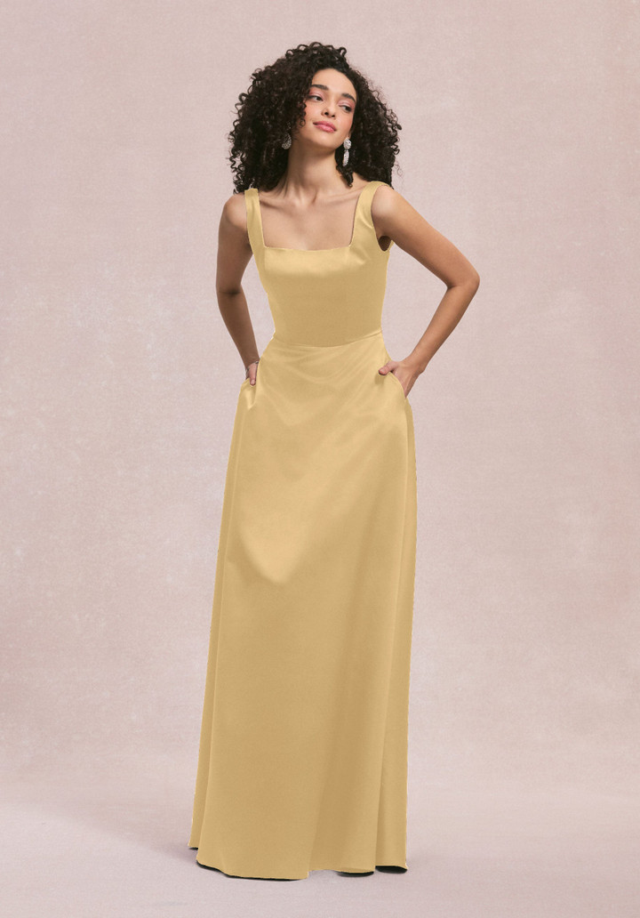 Morilee Bridesmaids 31258 Satin Square Neck Sleeveless Dress