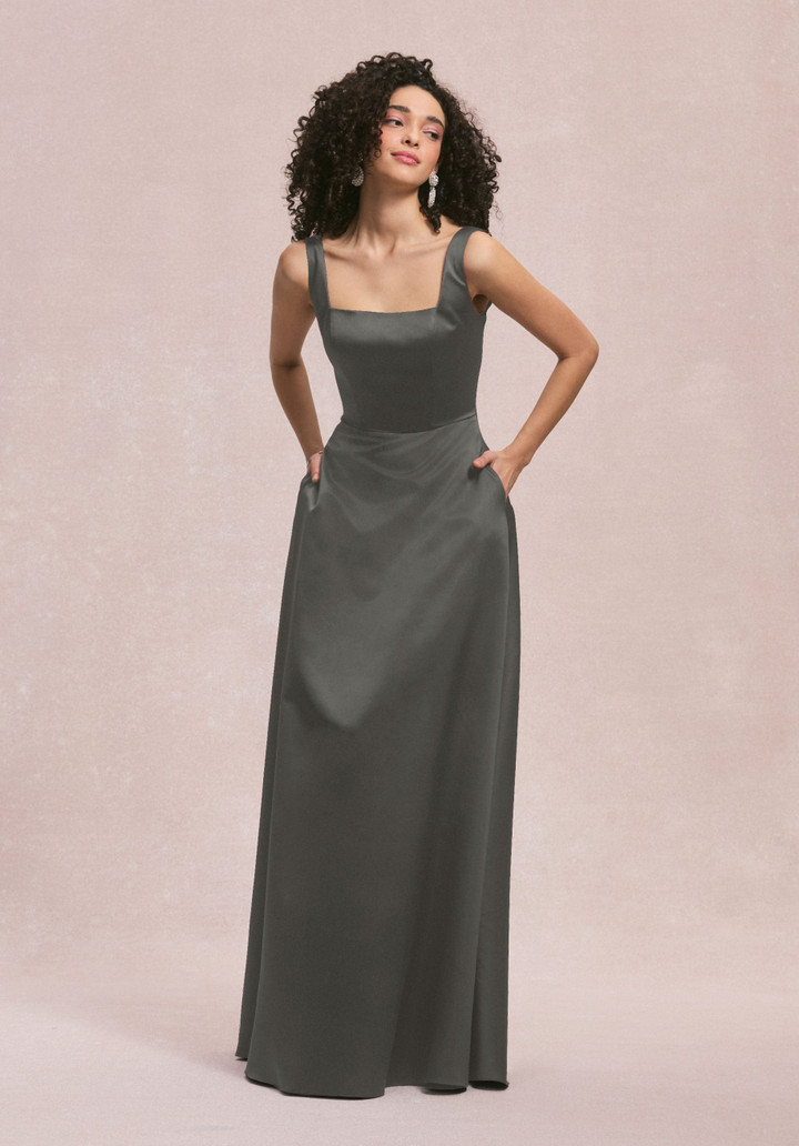 Morilee Bridesmaids 31258 Satin Square Neck Sleeveless Dress
