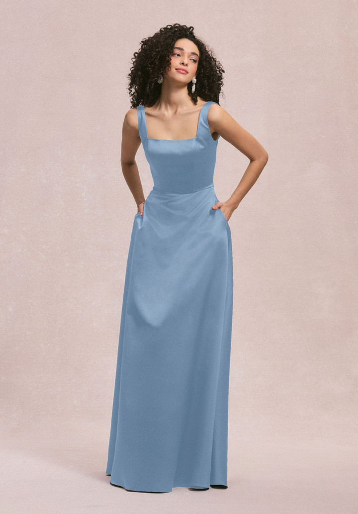 Morilee Bridesmaids 31258 Satin Square Neck Sleeveless Dress