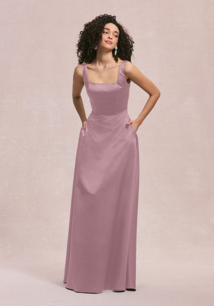 Morilee Bridesmaids 31258 Satin Square Neck Sleeveless Dress