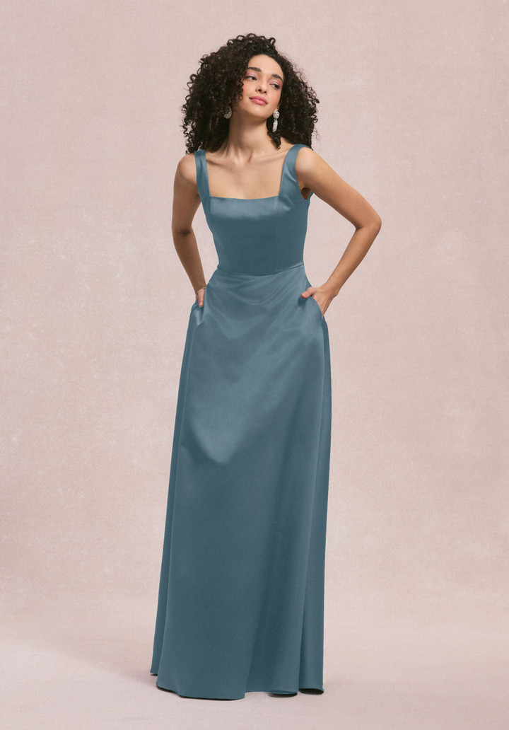 Morilee Bridesmaids 31258 Satin Square Neck Sleeveless Dress