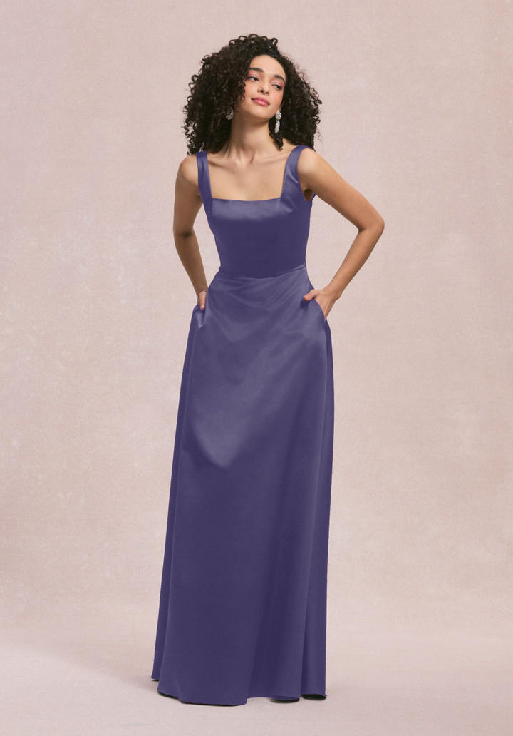 Morilee Bridesmaids 31258 Satin Square Neck Sleeveless Dress