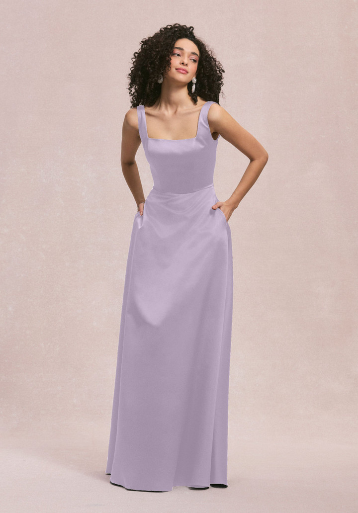 Morilee Bridesmaids 31258 Satin Square Neck Sleeveless Dress