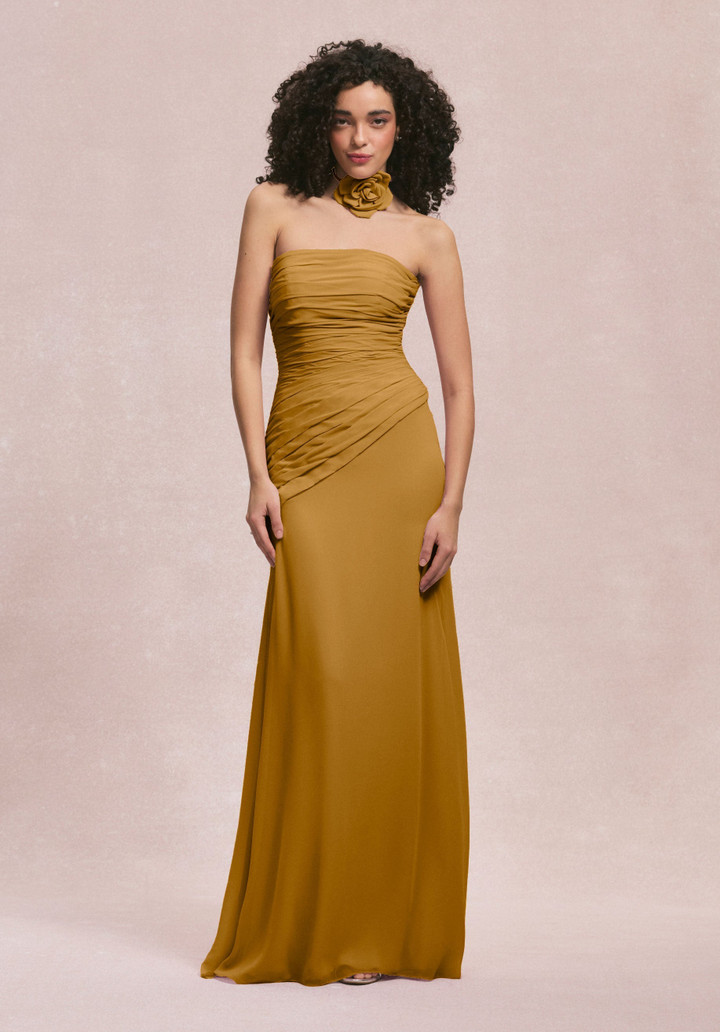 Morilee Bridesmaids 31255 Chiffon Strapless Straight Dress