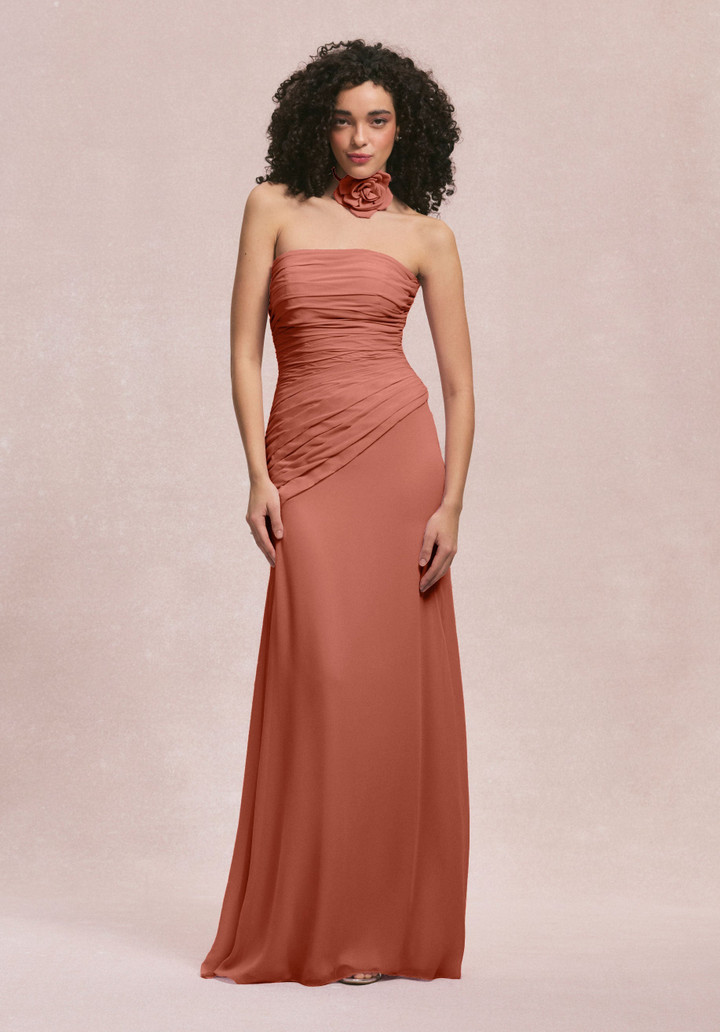 Morilee Bridesmaid 31255 Chiffon Strapless Straight Dress