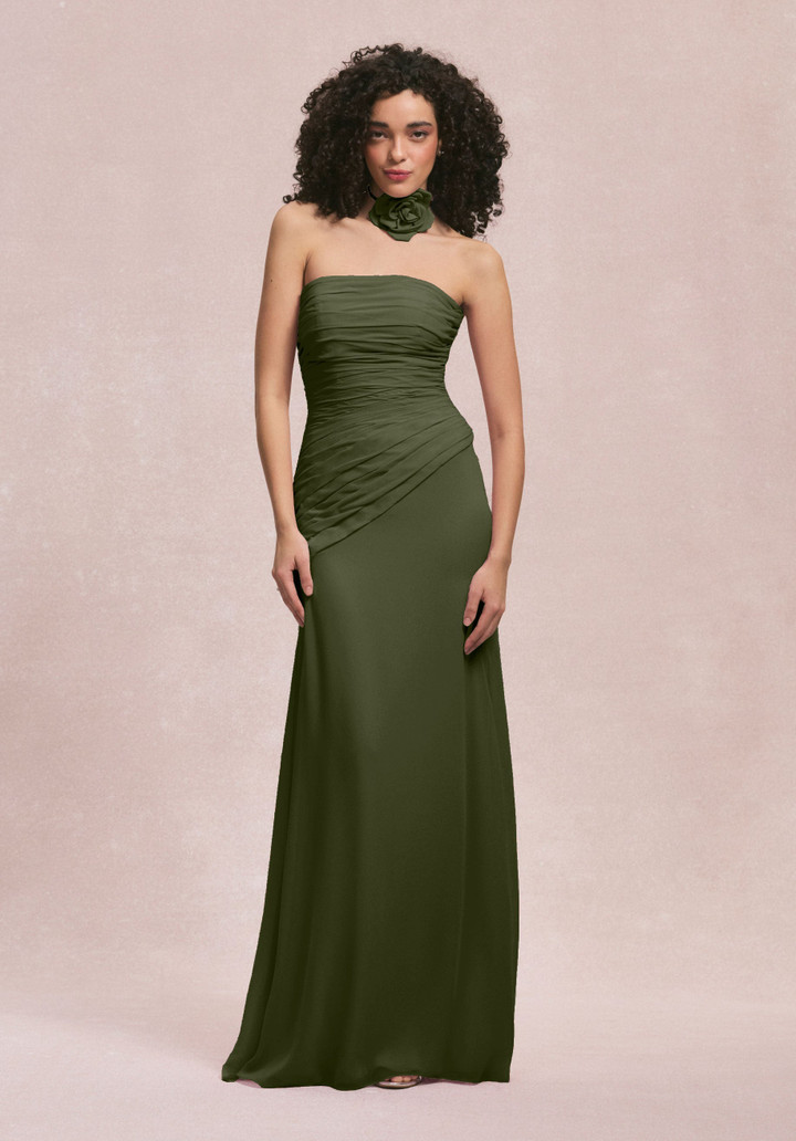 Morilee Bridesmaids 31255 Chiffon Strapless Straight Dress