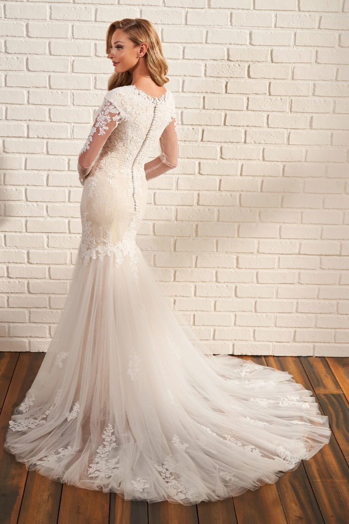 Modest by Mon Cheri MOD218 Stretch Lining Long Wedding Dress