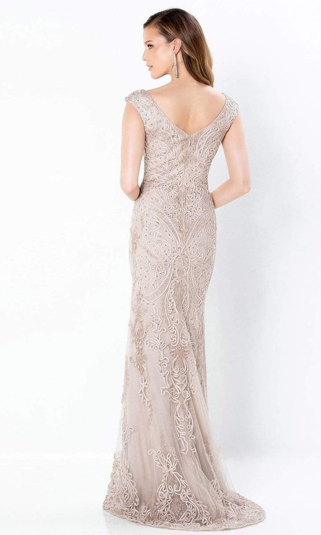 Montage by Mon Cheri 220934 Cap Sleeve Beaded Sheath Gown