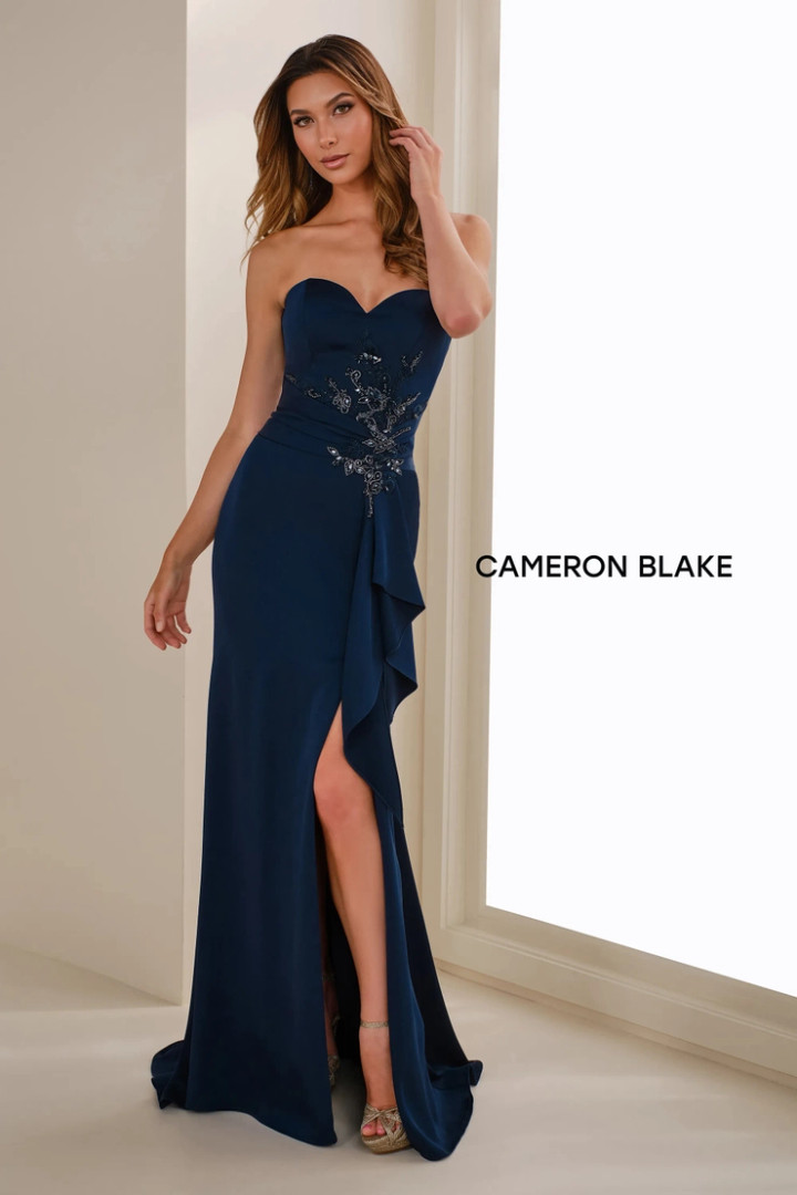 Cameron Blake by Mon Cheri CB902 Crepe Sweetheart Neck Dress