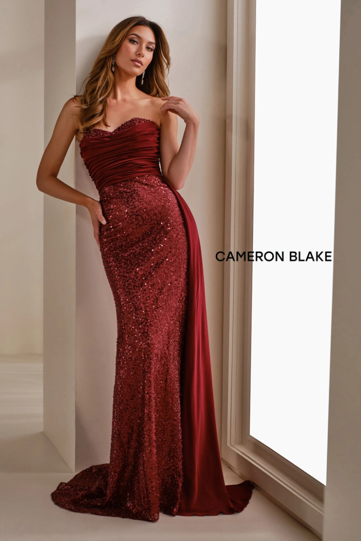 Cameron Blake by Mon Cheri CB914 Soft Satin Strapless Dress