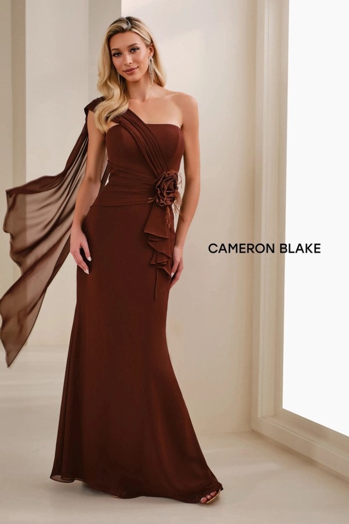 Cameron Blake by Mon Cheri CB908 Chiffon One Shoulder Dress Cameron Blake by Mon Cheri CB908 Chiffon One Shoulder Dress