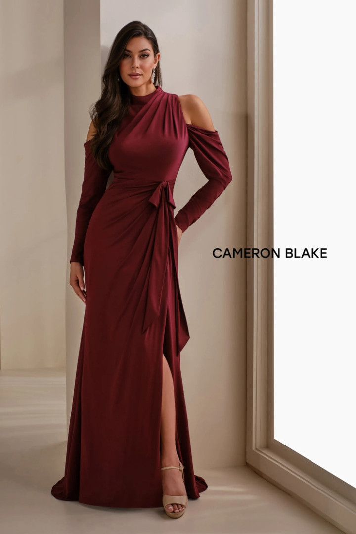 Cameron Blake by Mon Cheri CB912 Jersey High Neckline Dress