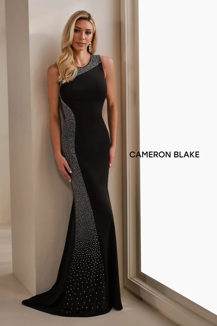Cameron Blake by Mon Cheri CB913 Matte Tricot Jewel Dress