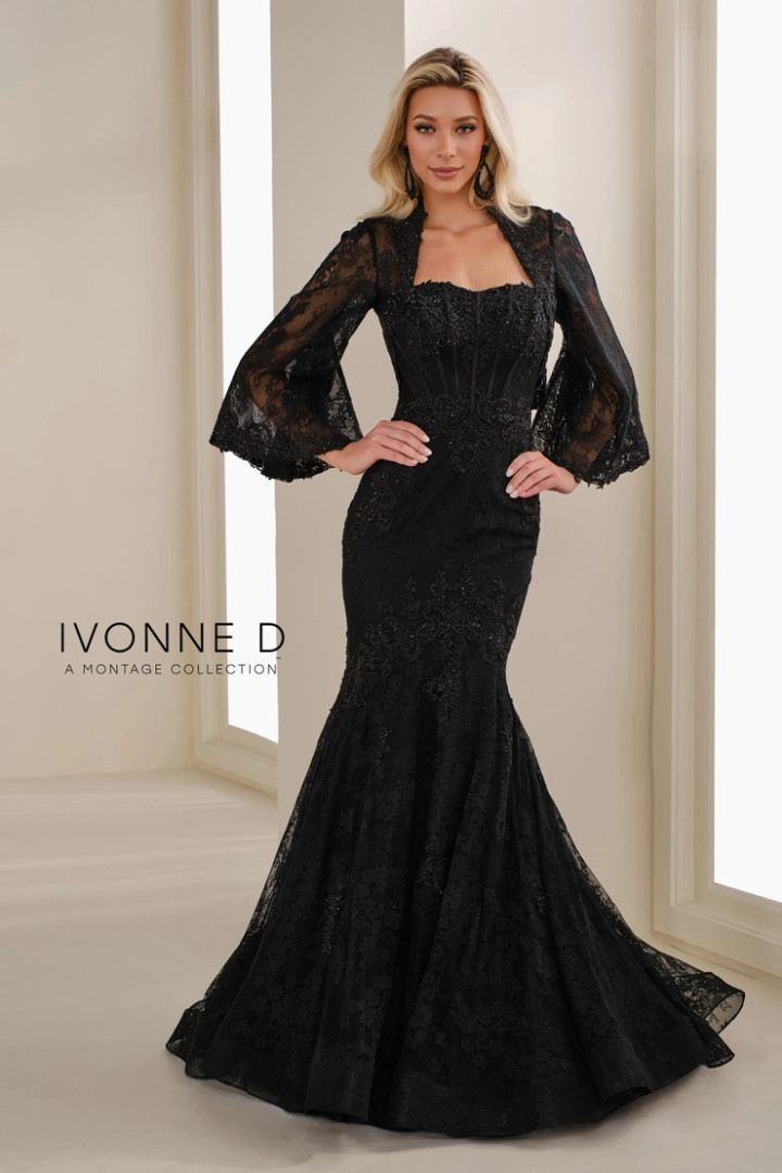 Ivonne D by Mon Cheri ID1403 Allover Lace Strapless Dress