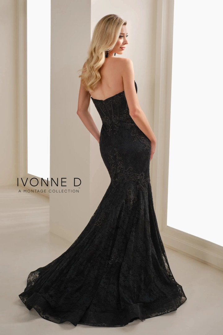 Ivonne D by Mon Cheri ID1403 Allover Lace Strapless Dress