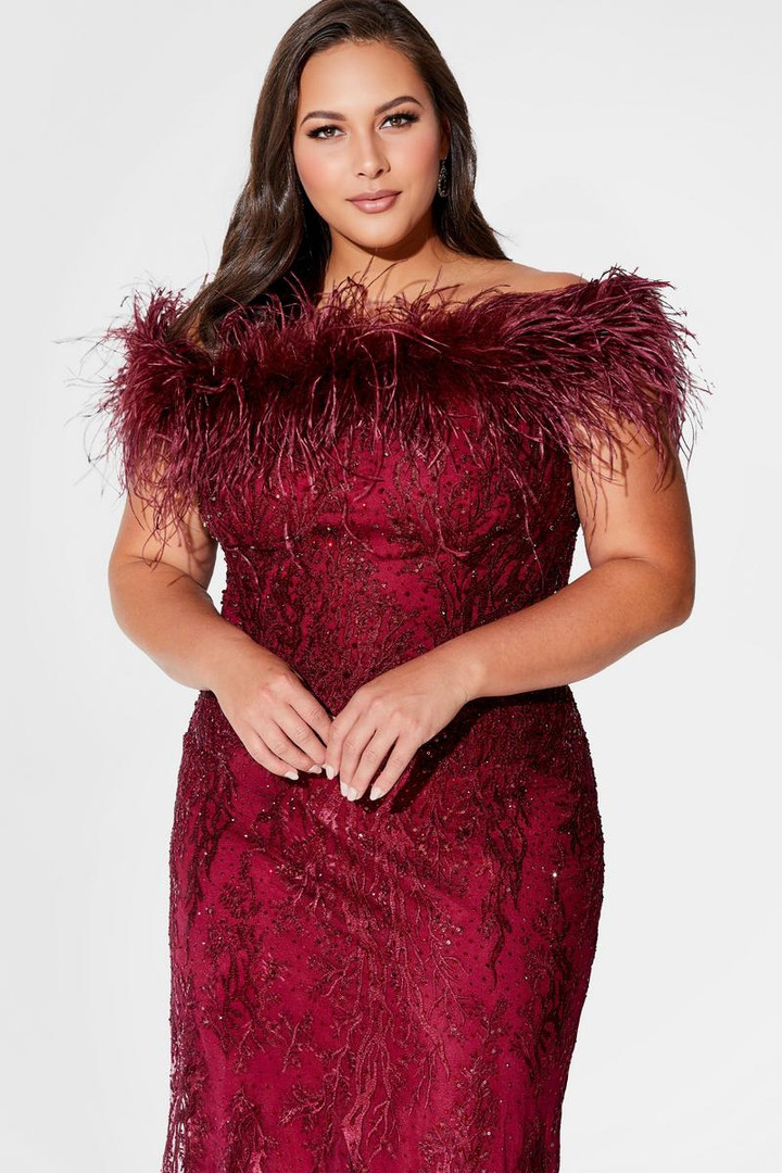 Ivonne D by Mon Cheri 220D22  Embroidery Off-Shoulder Dress