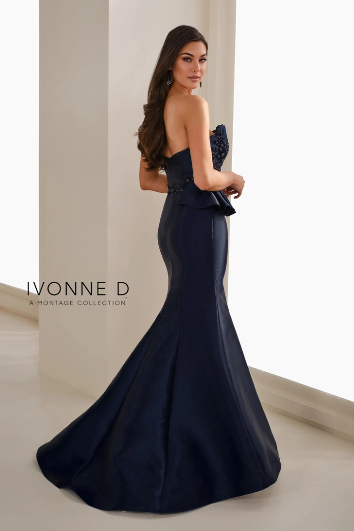 Ivonne D by Mon Cheri ID1401 Beading Mikado Strapless Dress