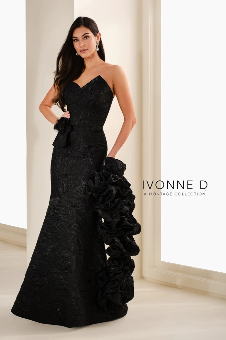 Ivonne D by Mon Cheri ID1405 Brocade Strapless Long Dress