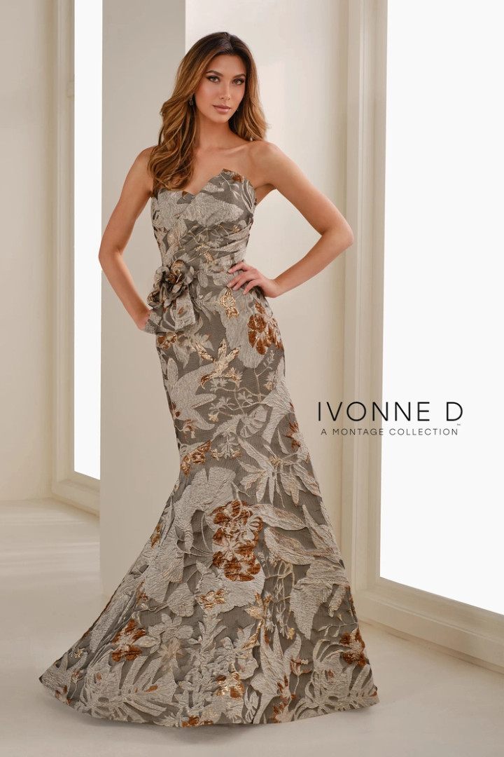 Ivonne D by Mon Cheri ID1405 Brocade Strapless Long Dress