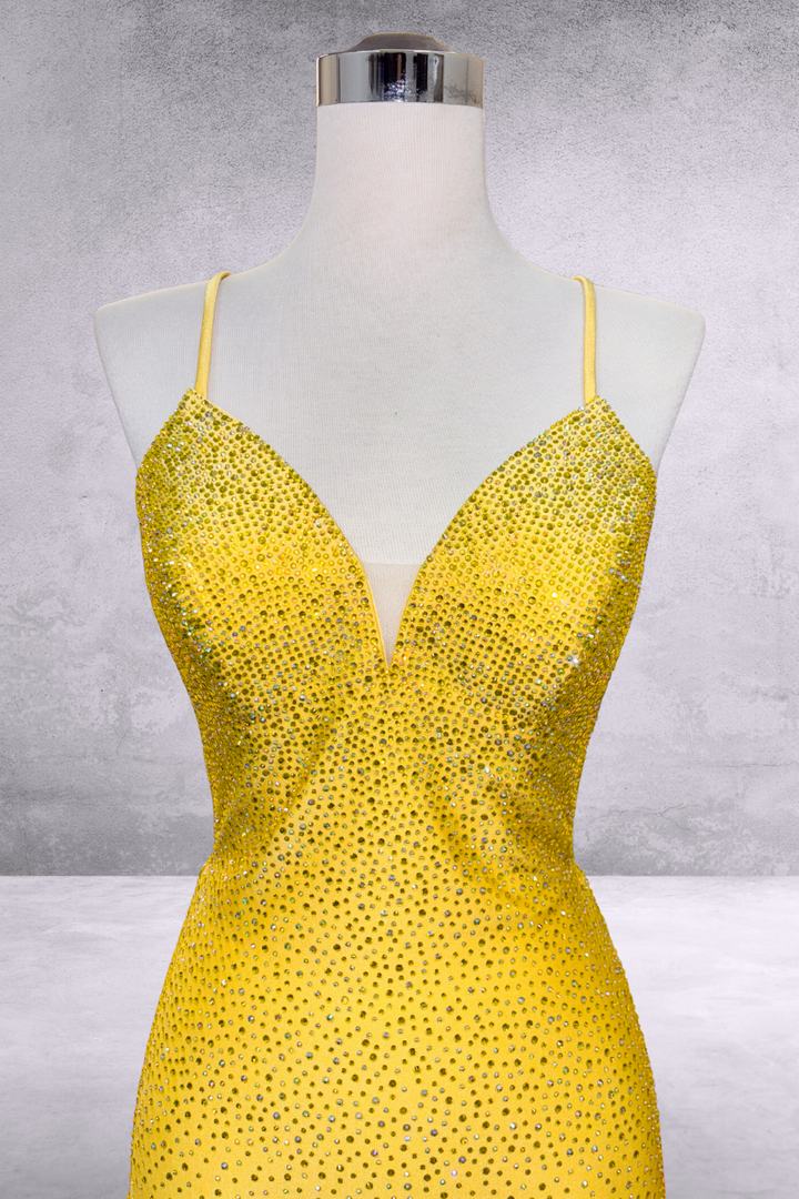 Amelia Couture 3100S Jersey V-neck Sleeveless Short Dress