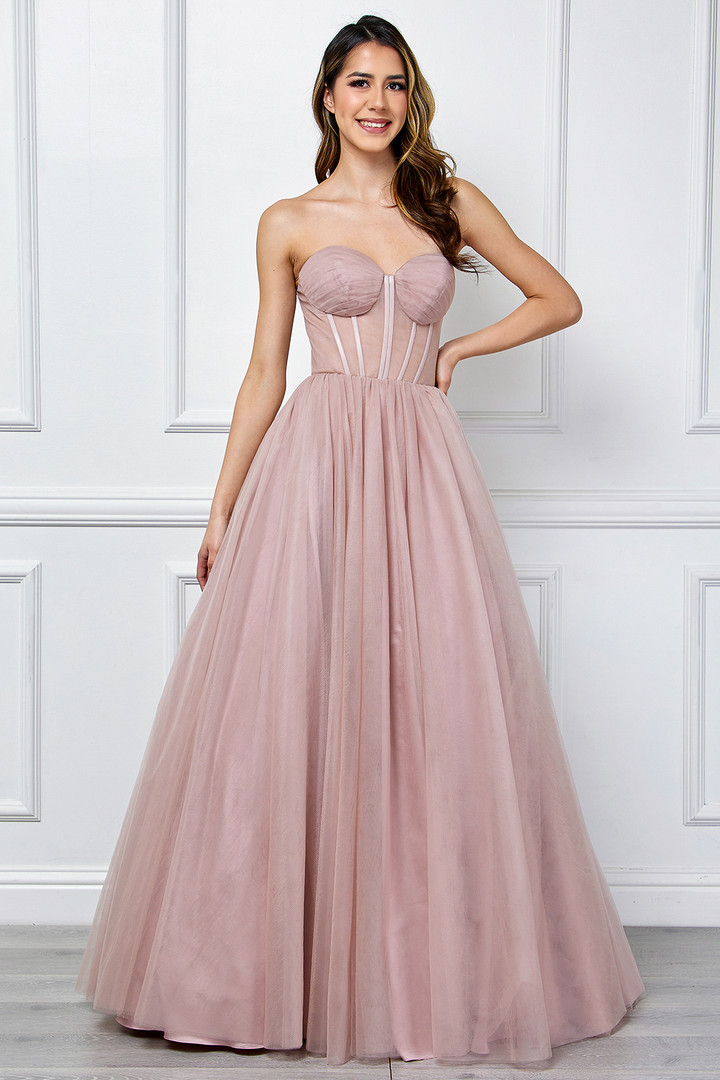 Amelia Couture 6202 Illusion Sweetheart Neck Strapless Dress