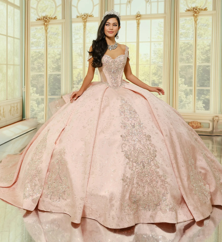 Princesa by Ariana Vara PR30201 Brocade Beading Ball Gown