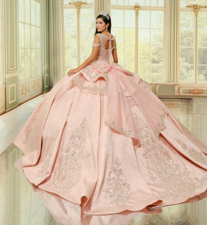 Princesa by Ariana Vara PR30201 Brocade Beading Ball Gown