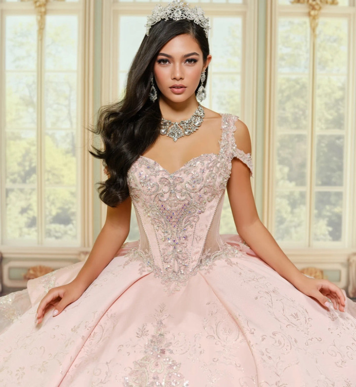 Princesa by Ariana Vara PR30201 Brocade Beading Ball Gown