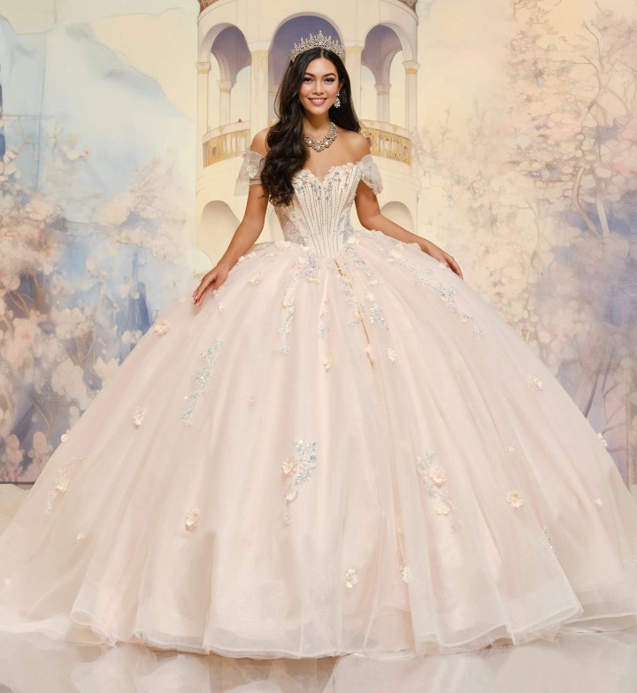Princesa by Ariana Vara PR30202 Tulle Beading Long Ball Gown