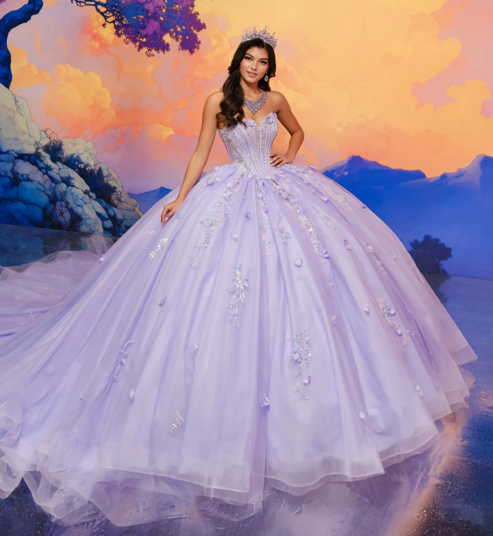 Princesa by Ariana Vara PR30202 Tulle Beading Long Ball Gown