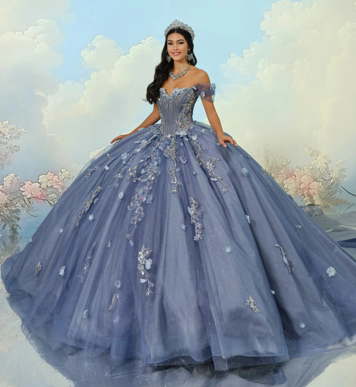 Princesa by Ariana Vara PR30202 Tulle Beading Long Ball Gown
