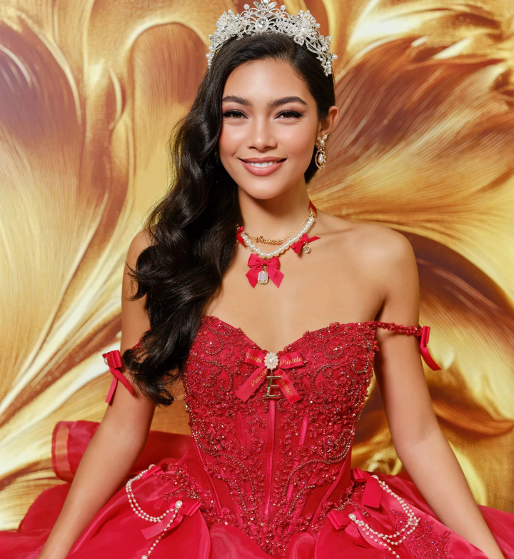 Princesa by Ariana Vara PR30204 Organza Beads Long Ball Gown