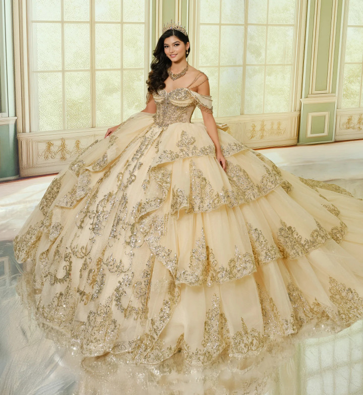 Princesa by Ariana Vara PR30205 Glitter Tulle Long Ball Gown Princesa by Ariana Vara PR30205 Glitter Tulle Long Ball Gown