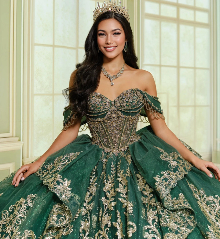Princesa by Ariana Vara PR30205 Glitter Tulle Long Ball Gown