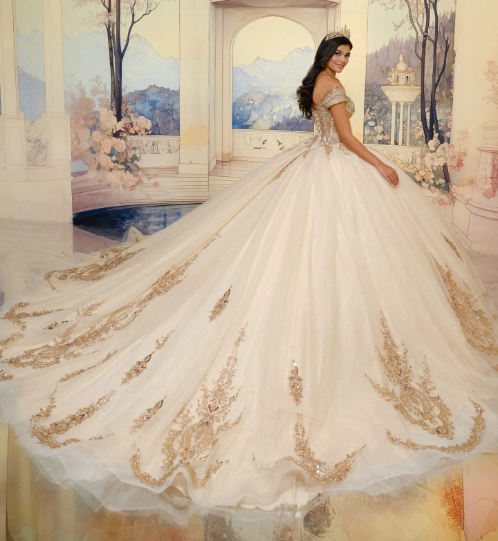 Princesa by Ariana Vara PR30211 Corded Lace Tulle Ball Gown
