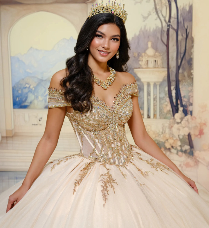 Princesa by Ariana Vara PR30211 Corded Lace Tulle Ball Gown