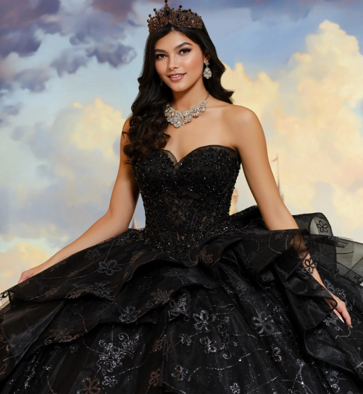 Princesa by Ariana Vara PR30212 Organza Sequins Ball Gown
