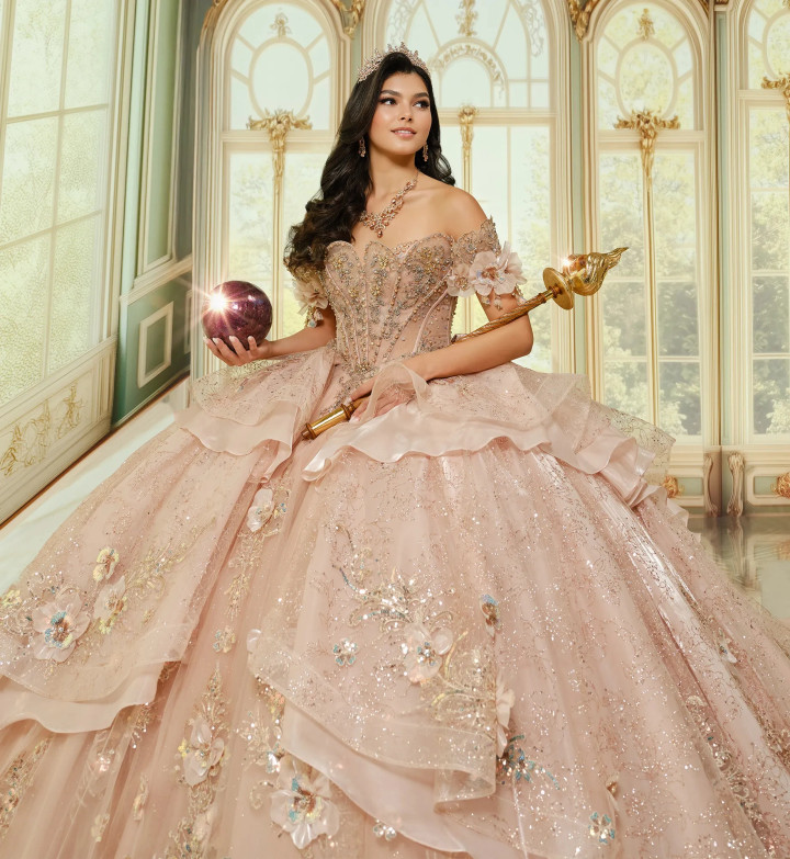 Princesa by Ariana Vara PR70106 Cracked Ice Tulle Ball Gown
